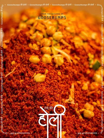 A mountain of our red chilli and spice mix, the fiery heart of our Holi of flavours.