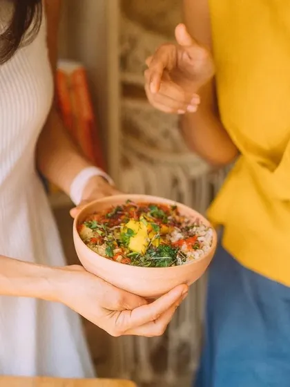 We believe in feeding your gut with the things it loves, like the fermented foods found in this nourishing bowl.