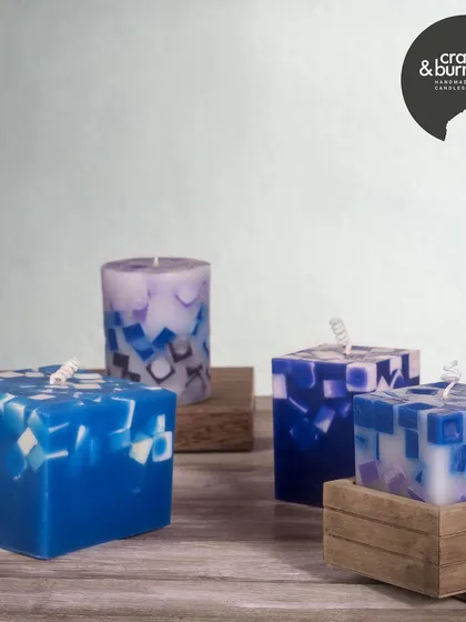 My tie-dye candles are a splash of color for your home. I make them in various shapes and color combinations, so each one is a unique piece of art.