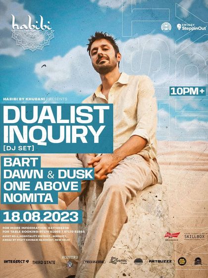 Another announcement for a melodic techno night at Habibi, this time on the same lineup as the legendary Dualist Inquiry.