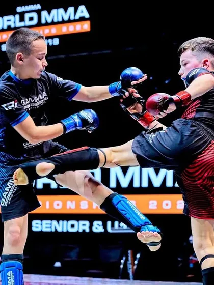 A high-action shot of me officiating a youth match at the GAMMA World Championship. The future of MMA is bright, and it's an honor to be a part of it.