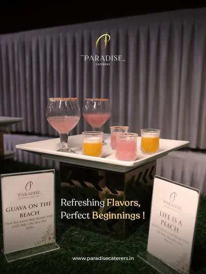 A perfect welcome starts with a refreshing sip. Our custom mocktails, like the 'Guava on the Beach' and 'Life is a Peach', are crafted with fresh ingredients to delight your guests from the moment they arrive.