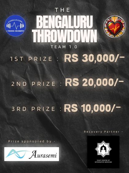 Announcing the prize purse for The Bengaluru Throwdown, sponsored by Aurasemi. We value the hard work of our athletes.