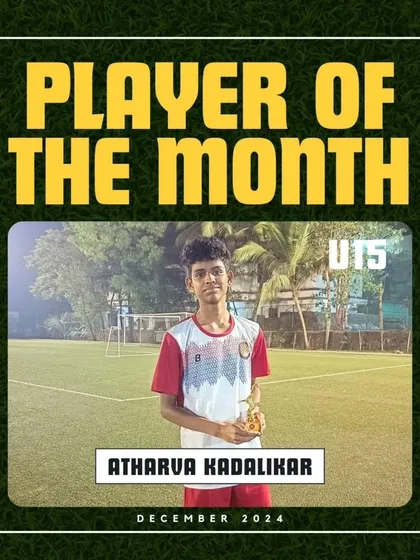 Atharva Kadalikar, our U15 Player of the Month for December 2024.