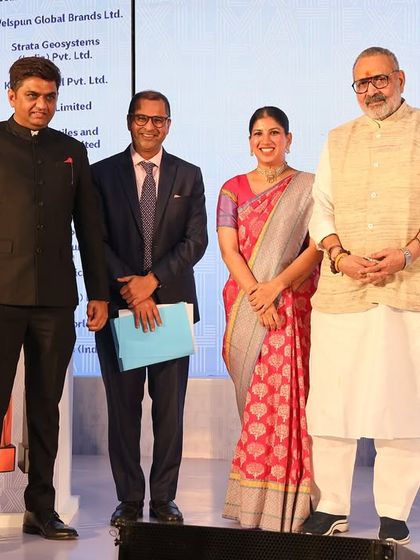 Sharing the stage with the leadership team and award presenters at the MATEXIL Export Award Function.