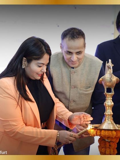 A moment of shared participation in our lamp lighting ceremony. We believe in collective effort, and our inauguration reflects the community spirit that drives our expo.