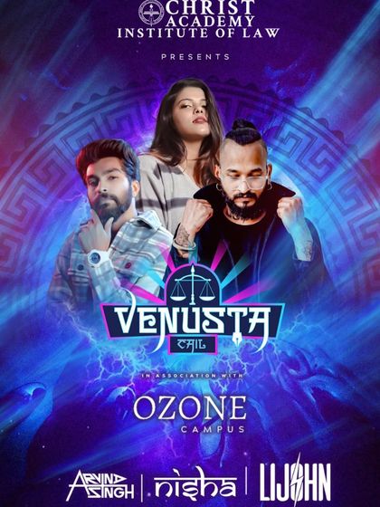 The official poster for the Venusta fest at Christ Academy Institute of Law. I shared the stage with some amazing artists for a huge music festival.