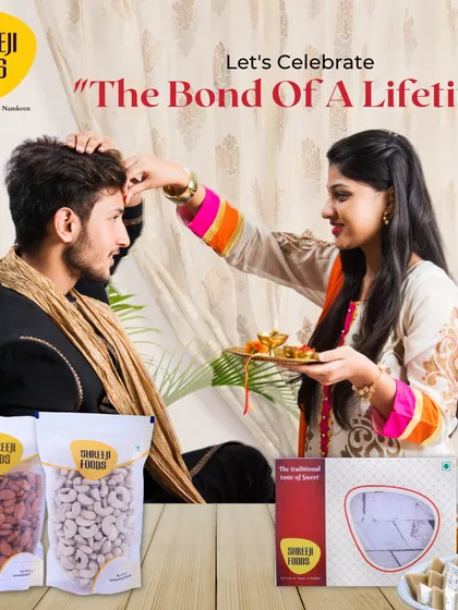 Raksha Bandhan is all about the special bond between siblings. Here you can see my gift boxes being used in the celebration, combining healthy dry fruits and traditional sweets to make the moment even more special.