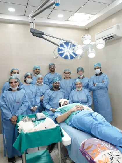 The team after a successful live surgery session at the KSK Annual Hands-On Training Workshop. This collaborative environment is essential for learning and building professional connections.