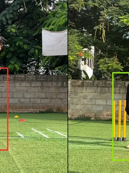 By correcting the front leg collapse, we were able to achieve a more upright body position at release, which was key to fixing his follow-through.