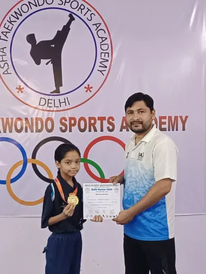 Another gold medalist from Team ASHA at the Delhi Games 2025. We are so proud of our students' achievements in the Savate competition.
