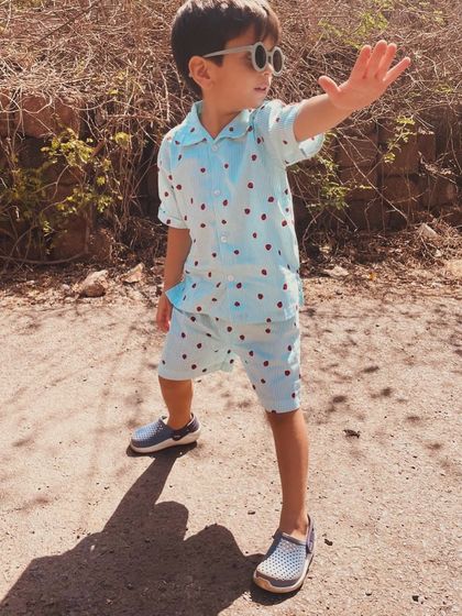 A snapshot from our stall at The Lil Flea, featuring this cute polka dot co-ord set. It's all about clothes that let kids move, play, and shine.