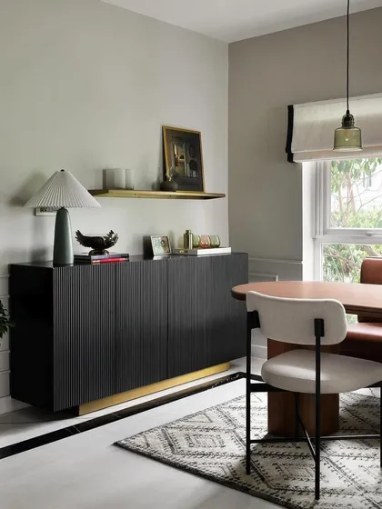 A favorite shot of ours from the Weespaces project, showcasing the beautiful texture of our fluted sideboard.