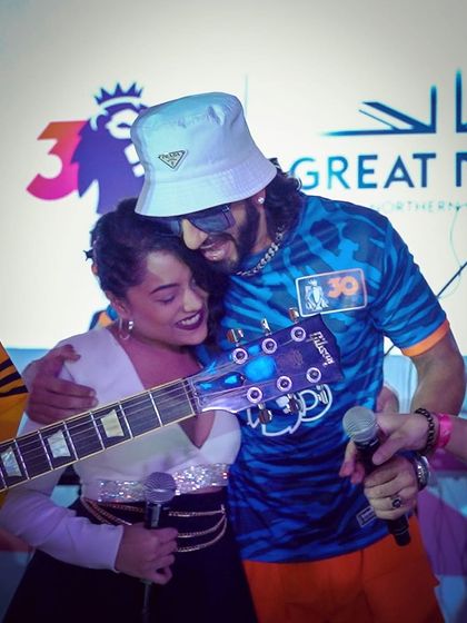 A fun, candid moment with Ranveer Singh. We create a party atmosphere where everyone, including special guests, feels comfortable letting loose.