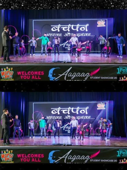 The whole family gets involved. More shots of parents and kids enjoying the hula hoop segment on stage at Aagaaz.