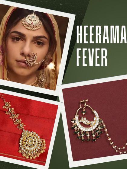 The Heeramandi fever is here to stay! Get the iconic look by renting a statement nath and maang tikka from our collection, inspired by the popular series.