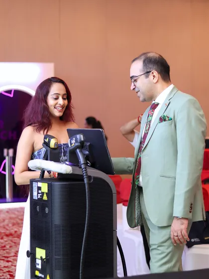 Interacting with guests at SKINflicks 2025. It was an honor to share our passion for healthy, glowing skin and demonstrate some of the latest technology we use at our clinic.