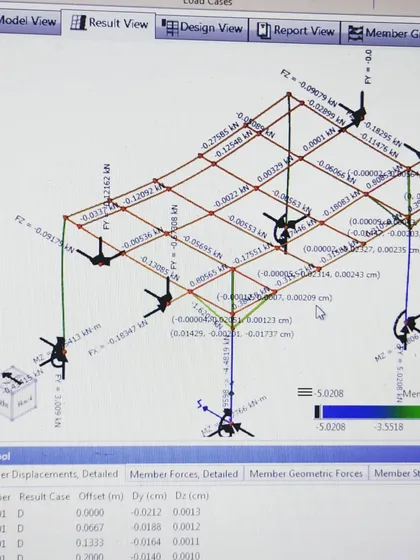Every design we create is backed by rigorous technical analysis. This image shows a structural engineering stress analysis for a prefab steel frame, ensuring every home is not only beautiful but also safe, durable, and built to last.