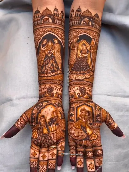 This design showcases multiple wedding scenes, from the couple's portraits to family gatherings, all in one cohesive piece.