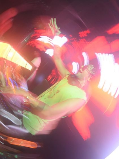 Another artistic, high-motion shot from the Nagpur gig. It conveys the feeling of being lost in the music and the moment.