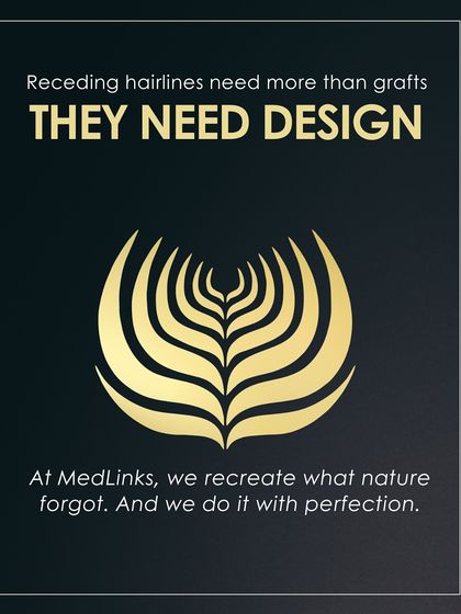 Receding hairlines need more than just grafts; they need design. At MedLinks, we don't just fill in gaps. We recreate what nature forgot, using artistic balance and surgical precision to craft a hairline that looks like it was always meant to be there.
