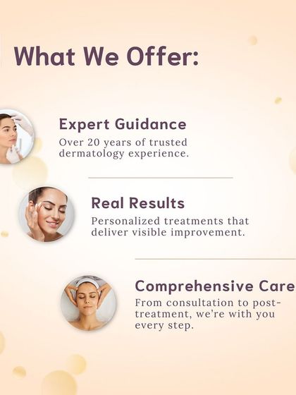 At my clinic, we offer expert guidance from over 20 years of experience, personalized treatments for real results, and comprehensive care from consultation to post-treatment. We are with you every step of the way.