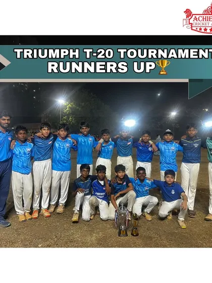 Our team celebrating their runners-up position in the Triumph T-20 Tournament.