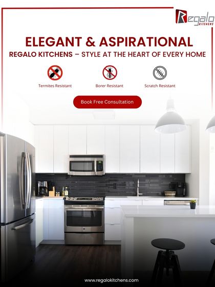 Elegant and aspirational, our kitchens bring style to the heart of every home. This graphic highlights the durability of our materials, which are termite, borer, and scratch-resistant.