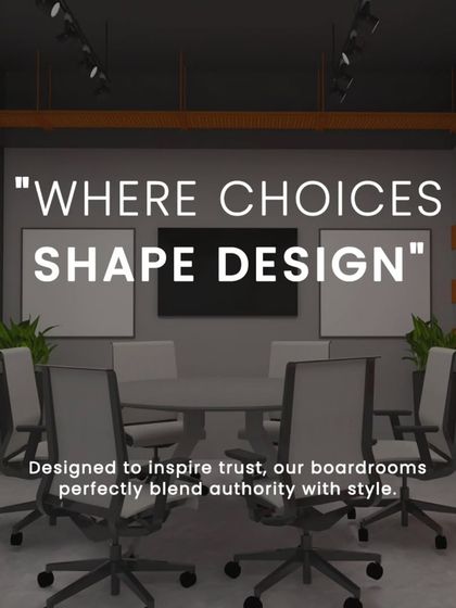 A modern boardroom that blends authority with style. The clean lines and neutral color palette create a professional and focused environment.
