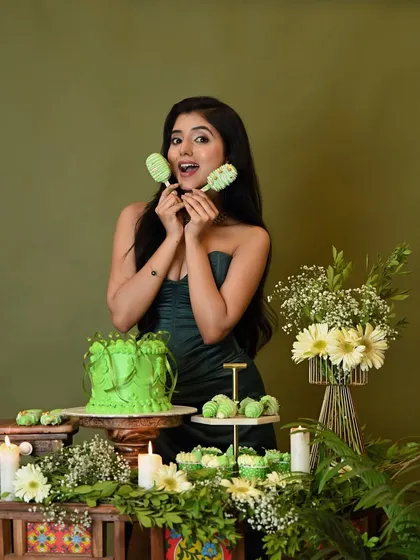 A fun and surprised expression captured during the birthday session.