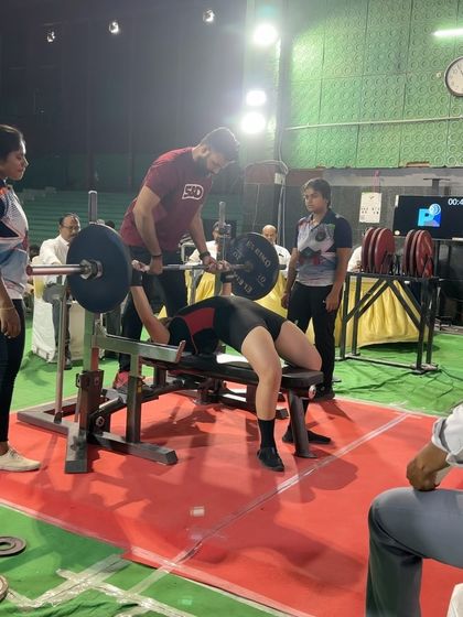 Siddhi competing at her first Open Nationals while managing a family health crisis. Despite sleepless nights and disrupted training, her strong-headed character shone through as she hit a 140kg squat and placed 7th in India.