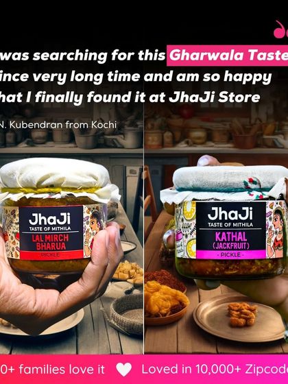 "I was searching for this Gharwala Taste for a very long time and am so happy that I finally found it at JhaJi Store." - N. Kubendran from Kochi.