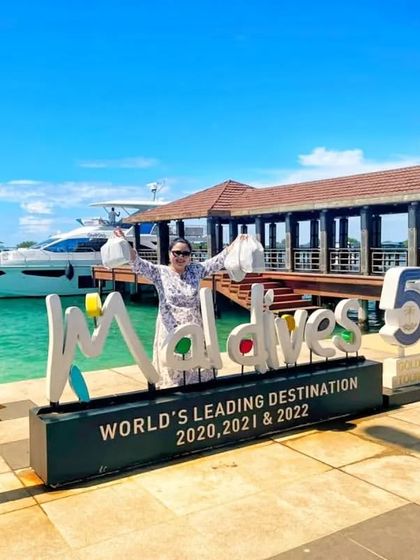 My happy customer after receiving her order all the way in the Maldives. It's a pleasure to send a taste of home so far.