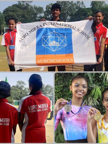 More moments of triumph from various competitions, showcasing our gymnasts with their medals, trophies, and proud coaches.