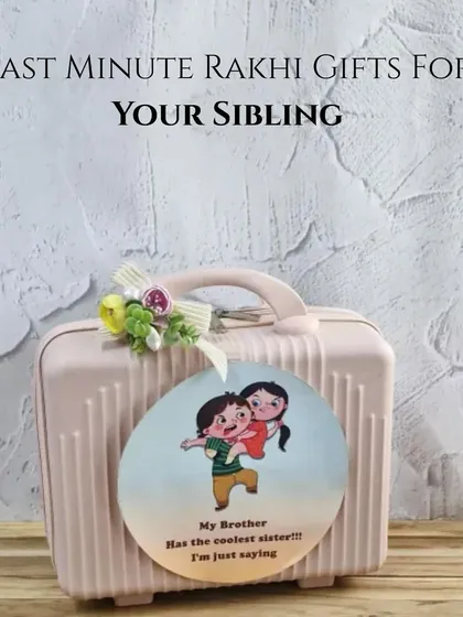 A perfect last-minute Rakhi gift for your sibling. This cute mini-suitcase hamper is a fun and thoughtful way to celebrate your bond, even if you're running a little late.