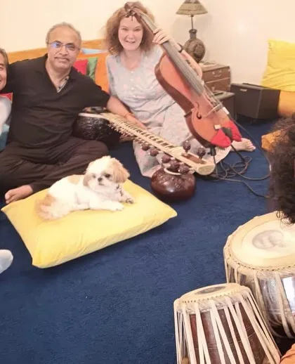 Rehearsing with Maestro Ricardo Delgado for an Indo-Peruvian musical collaboration. Exploring the ancient and beautiful music of the Incas was a fascinating journey.