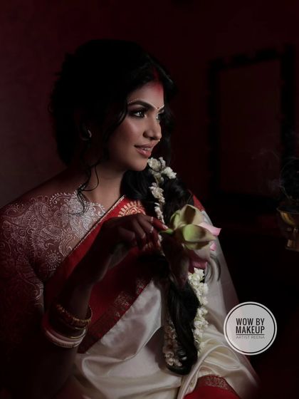 A creative shot from our Durga Puja series, with a lotus flower symbolizing purity and divinity.