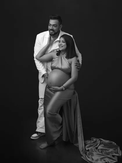 Carrying love, hope, and dreams. This black and white couple portrait is full of joy and personality, capturing a happy, candid moment.