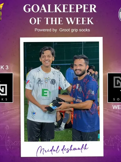 Mridul Deshmukh, named Goalkeeper of the Week for his outstanding saves.