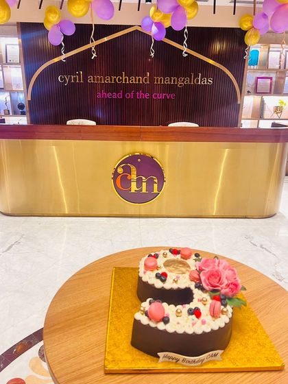 Another view of the anniversary cake at our stunning Delhi NCR office reception, a symbol of our nine years of success.