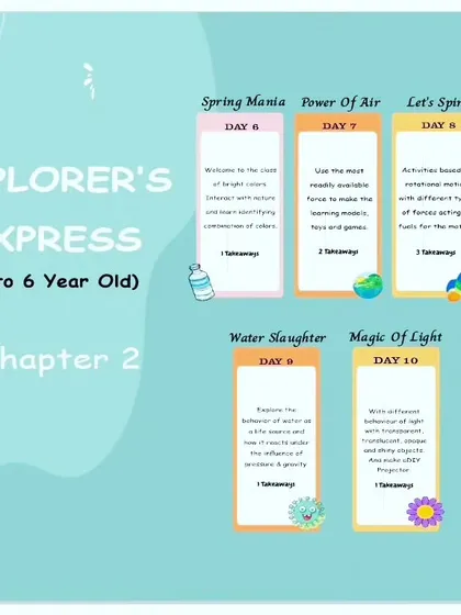 Chapter 2 of our "Explorer's Express" workshop, featuring activities about colors, air, motion, and light.