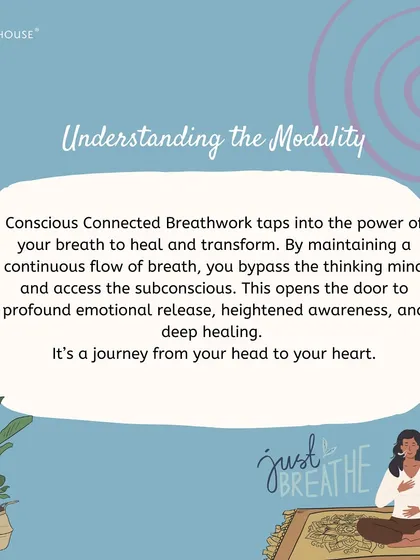 Understanding the modality of Conscious Connected Breathwork. This practice is a journey from your head to your heart, bypassing the thinking mind to access the subconscious for profound emotional release and deep healing.
