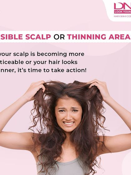 If your scalp is becoming more visible or your hair part looks wider, it's time to take action. These are classic signs of hair thinning that can be effectively treated if addressed early.