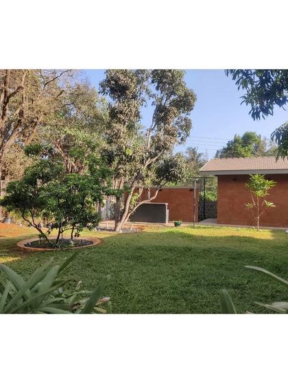 The main lawn area for a residential project provides a versatile open space for recreation and relaxation. It is intentionally designed to be surrounded by the property's magnificent existing trees, including mangoes and tamarind.