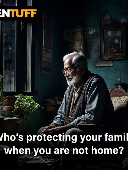 The safety of elderly family members is a top priority. This image reinforces our commitment to protecting the most vulnerable, ensuring they are safe and secure at home, whether you are there or not.