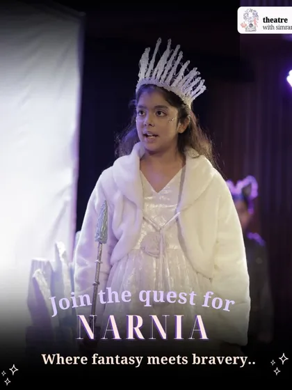 From a simple idea to a full stage production, we take children on a complete creative journey. Here, a young actor embodies the White Witch in our adaptation of "The Chronicles of Narnia," a testament to the ambitious productions our 7-15 year olds create.