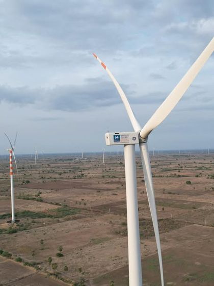 A wide-angle shot of our 180 MW Wind Solar Hybrid Project in Tamil Nadu. This project showcases our ability to navigate challenging weather conditions and complex logistics to deliver large-scale renewable infrastructure on schedule.