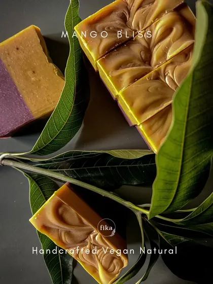 My Mango Bliss Bar is your summer essential. I've carefully crafted this soap with a high concentration of mango butter for ultimate moisture and pure raw mango essential oil for an authentic tropical fragrance.