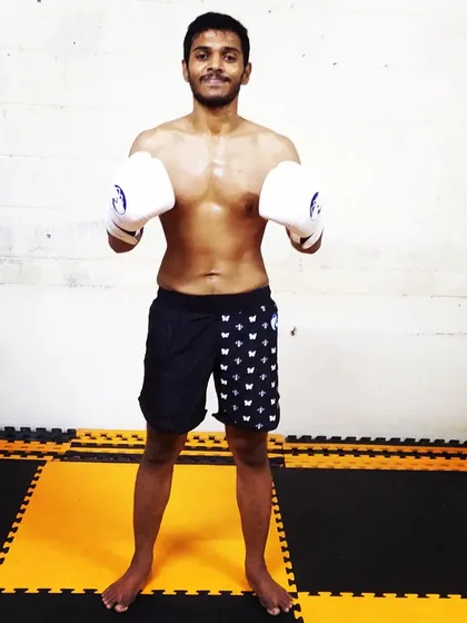 Ready for a Sunday kickboxing workout. Consistency is the key, even on weekends.