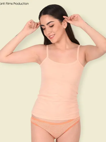 Professional studio photography for women's innerwear. The soft lighting and clean background ensure the focus remains on the product's comfort and fit.